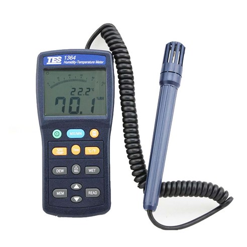 TES 디지털 온습도계 TES-1364 / Humidity Temperature Meter 대기 측정용, 1개