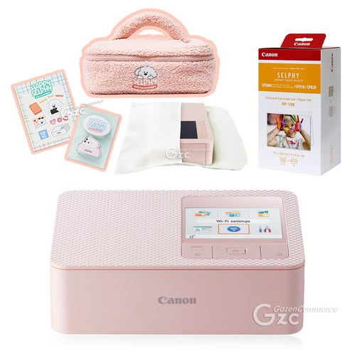 캐논 셀피 CP1500 + 인화지 108매 + 잉크 + 가젠파우치(포켓형) + 20주년 패키지 시즌2, 화이트