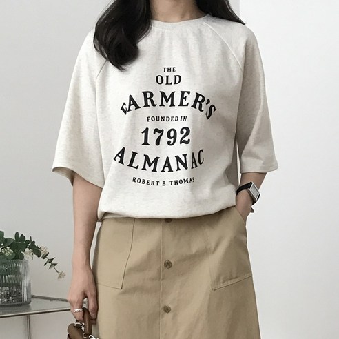 럭키제이 여성용 1792 나그랑 레터링 맨투맨