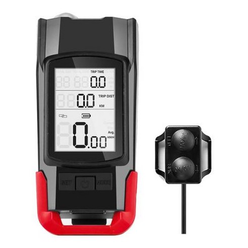 컴퓨터 장비 라이트 800LM 경적 프론트 1 4000mAh 사이클링 충전식 자전거 3 in 사이클링 속도계, 1) Red