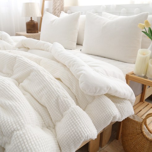 마이센스 프리미엄 5mm착번아웃 극세사 이불 세트 [겨울이불+패드+베개]