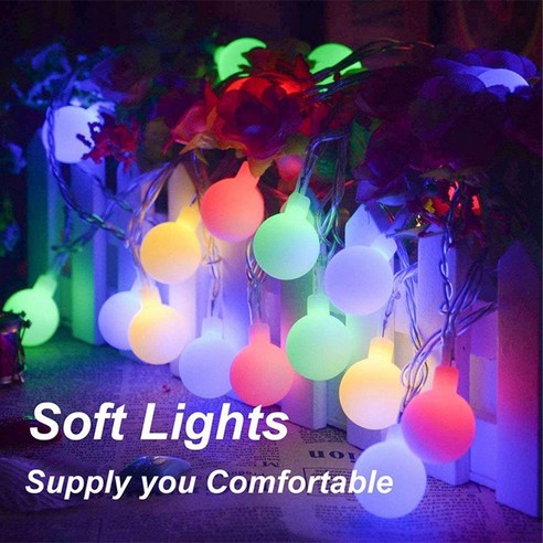 Lopbinte 크리스마스 파티를 위한 다색 가벼운 끈 60 LED 요정 공 빛, 1