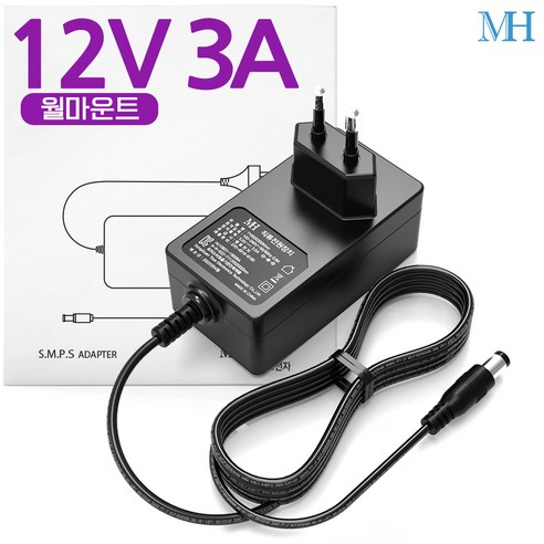 마하링크 국산 모니터용 아답터 12V 5A CP-0758, 혼합 색상, 1개 ga0520-1애니일렉트로닉스 61 명호전자 아답터 12V 3A 벽걸이형 어댑터, 1개