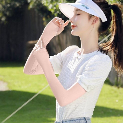 QH 아웃도어 골프 냉감소재 쿨 토시, 핑크, 1개