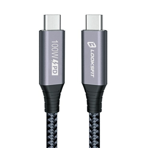 룩스핏 CtoC 100W gen2 케이블 애플 아이패드 삼성 갤럭시노트 고속 충전 C타입, 1.2m