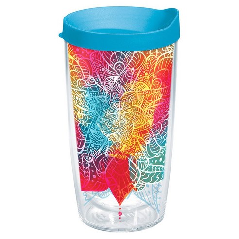 Tervis 이중벽 텀블러 트래블 리드 포함 텀블러/콜드컵, Bohemian Mandala, 473ml