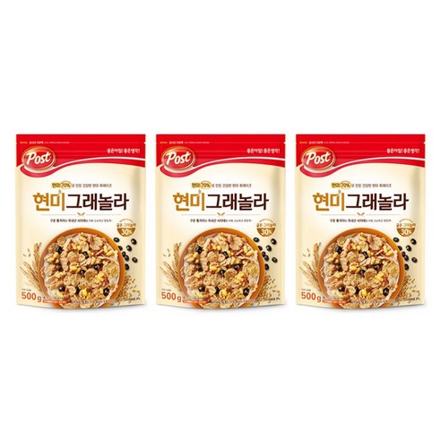 포스트 현미 그래놀라 시리얼, 500g, 3개
