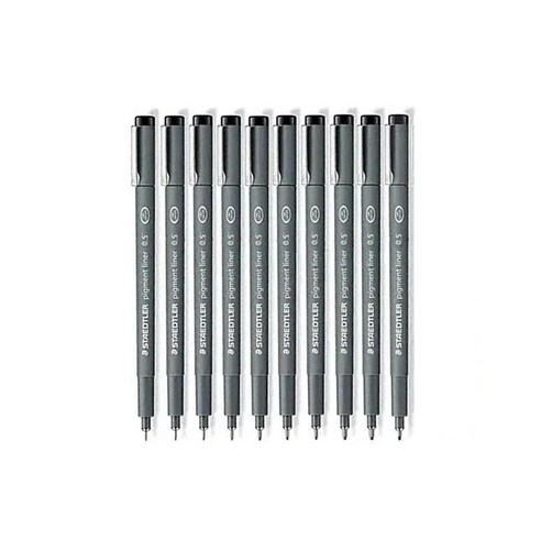 스테들러 피그먼트 라이너 308 잉크펜 0.5mm, 블랙, 10개입