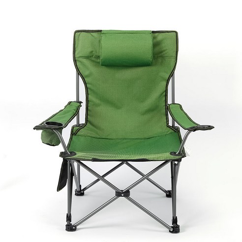 야외 접이식 의자 안락 의자 휴대용 등받이 의자, 짧은 녹색 전체 천