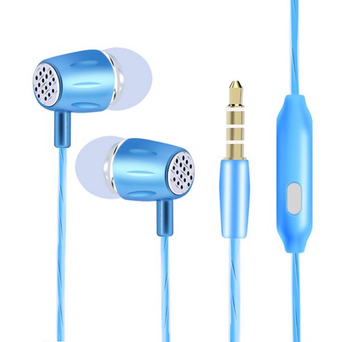 우석 S36 유선 이어폰 이어폰을 꽂습니다 MP3 게임 이어폰 밴드 맥뮤직 이어폰, S59벨티드 밀 블루입니다, 규격 없음