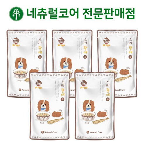 네츄럴코어 오리죽, 오리 황태, 90g, 5개