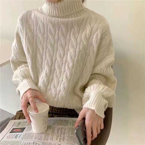 터틀넥 스웨터 여성 느슨한 가을 및 겨울 새로운 패딩 바닥 셔츠 조커 착용