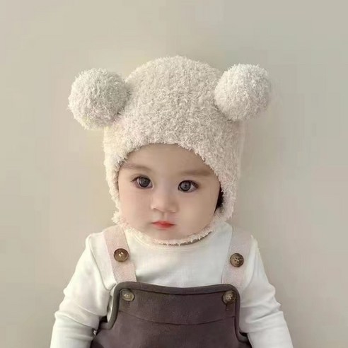 귀여움과 따뜻함을 동시에, 큐트베베 곰돌이 아기모자