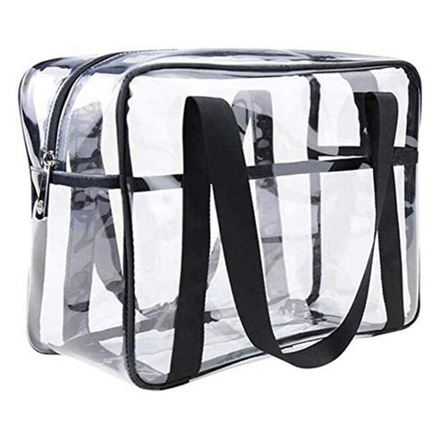 화장품 가방 투명 핸드백 농축 화장품 가방 방수 메이크업 아티스트 큰 가방 기저귀 어깨 가방 비치 가방, 보여진 바와 같이, 하나