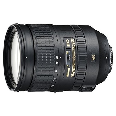 Nikon AF-S FX NIKKOR 28-300mm f/3.5-5.6G ED Vibrat Nikon DSLR 카메라용 Nikon AF-S FX NIKKOR 28-300mm f/3, Black, 1개