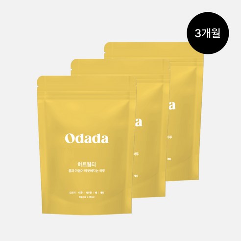 [공식몰] 오다다 하트웜티 대용량, 2g, 24개입, 3개