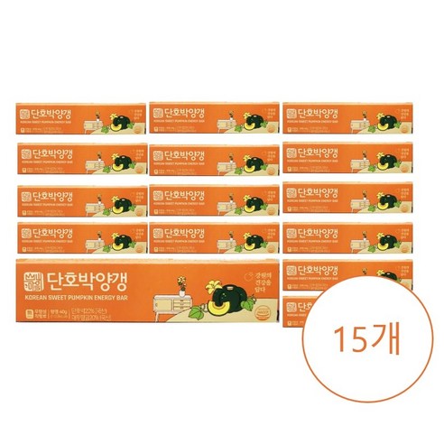 산내마을 단호박양갱 40G _ 국산 단호박과 한천, 조청으로 건강하게 만든 부드럽고 은은한 단맛이 나는 어른 아이 간식, 40g, 15개