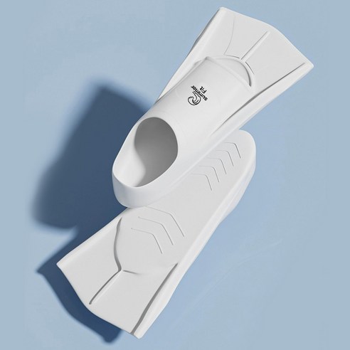 팡스몰 썸머핏 오리발 숏핀 프리다이빙 스노쿨링 수영 실내 수영장, 화이트