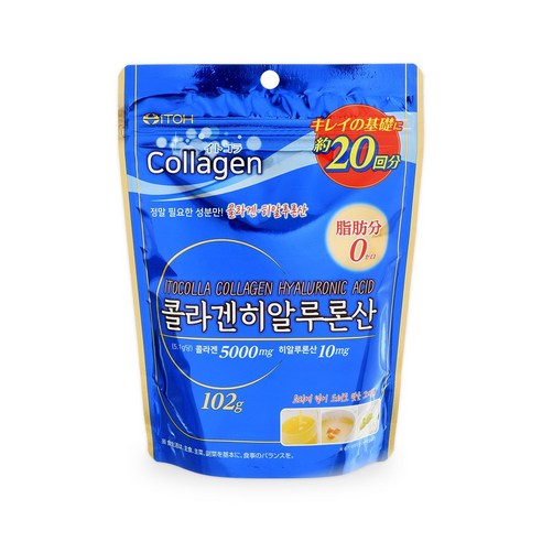 [본사직영] 높은함량 프리미엄 저분자 일본 이토콜라겐히알루론산, 5개, 102g