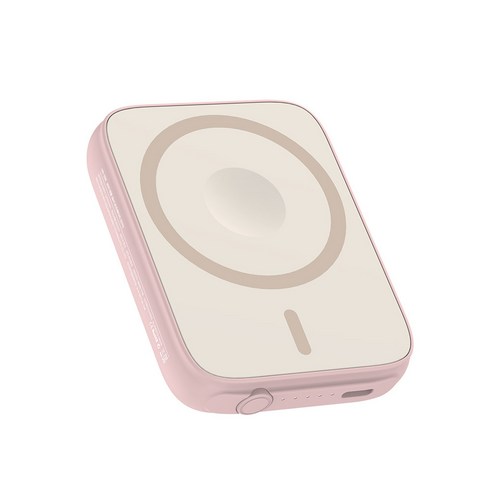 보바 3in1 맥세이프 워치 보조배터리 5000mAh, 핑크, VA-107(갤럭시워치)