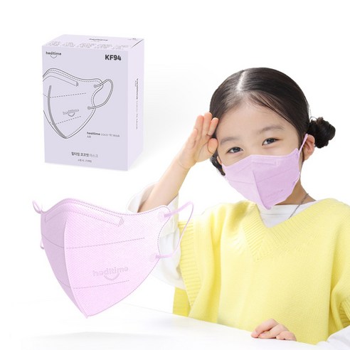 힐타임 코코핏 KF94 컬러 마스크 소형XL 새부리형 숨쉬기편한, 25매입, 1개, 라벤더퍼플