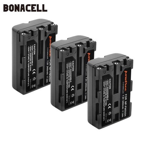 배터리 커넥터 연결 케이블 bonacell 2400mah np-fm500h np 93, 협력사, 3팩 배터리