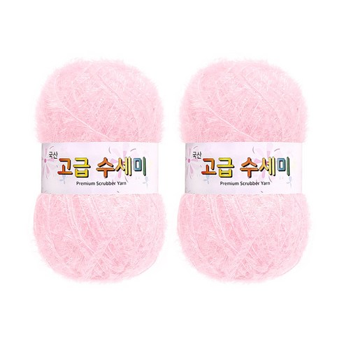 울클럽 별꽃수세미 만들기 DIY 고급수세미실 80g 2볼세트, 105흰분홍