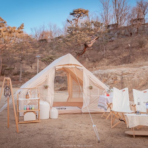 간편한 설치와 감성적인 디자인으로 완성하는 낭만적인 캠핑, 수비다 글램핑 에어텐트