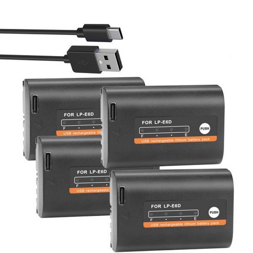 LPE6 배터리 캐논 호환 EOS 5DS R Mark II 80D 카메라용 C 타입, 03 2 Batteries, 2개