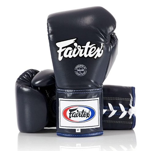 Fairtex 프로 가죽 레이스 대회용 장갑 - 무에타이 및 복싱용 잠금 엄지 손가락 (레, 12 oz