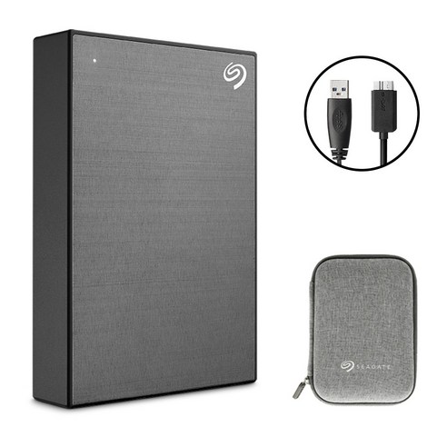 씨게이트 ONE TOUCH HDD 외장하드 + 파우치, SpaceGrey, 1TB