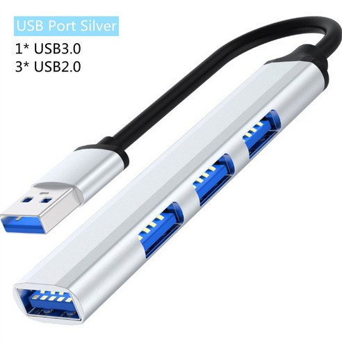[XIG] USB C 허브 3.0 유형 C 3.1 3/4 포트 멀티 스플리터 어댑터 Macbook Pro 13 15 용 OTG USB Air Mi Pro 화웨이 PC 액세서리, USBBlackSilver