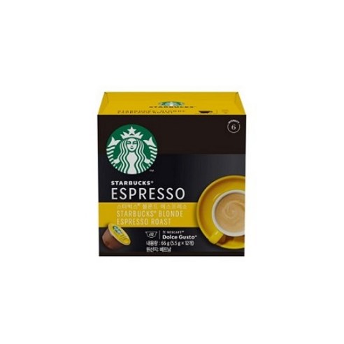 네스카페 돌체구스토 스타벅스 블론드 에스프레소 캡슐 커피, 66g, 12개입, 1개 커피/원두/차