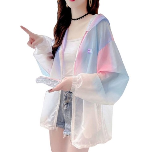 숨 막ヒ는 여름에도 시원하고 세련된 여성용 루즈핏 배색 바람막이