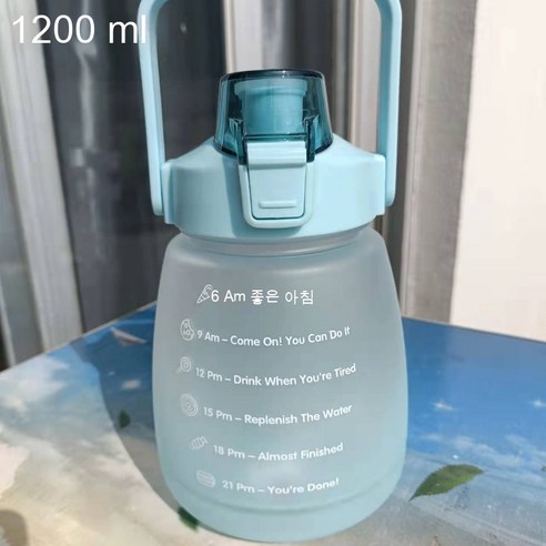 ANIASAI 여름 대용량 큐티 빨대 주전자 휴대용 플라스틱 컵 아이디어 물컵, 색깔3_2L   64OZ