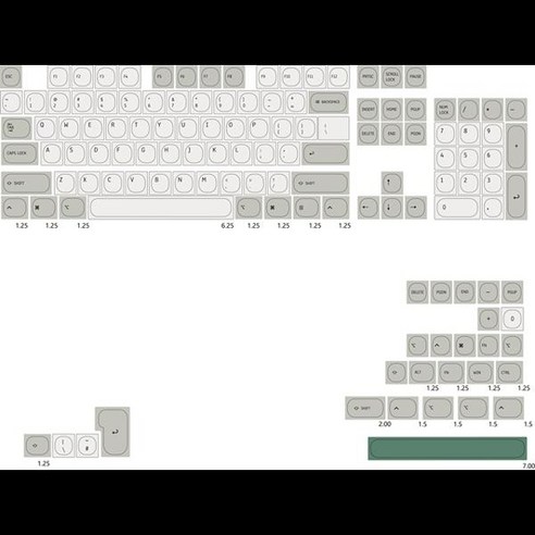Idobao 레트로 MA 키캡 MAC 키보드 PBT 디자인 기계식 체리 MX 스위치, 없음, 없음, [01] English