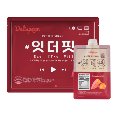 델리스푼 단백질 쉐이크 잇더핏 고구마맛, 40g, 7개