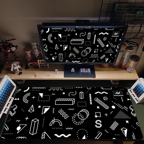 YJQ 멤피스 스타일 XWJ 대형 게임 마우스 패드 아트 마우스 패드 계산 마우스 매트 게이머 스티칭 데스크 매트 XL PC 키보드 마우스 카펫, 2_500x1000x3mm