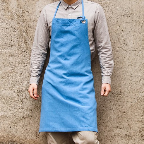 GU 앞치마 홈 주방 린넨 코트 요리 베이킹 케이크 우유 차 숍 남자 작업복 귀여운 일본식 여성 맞춤형, 블루