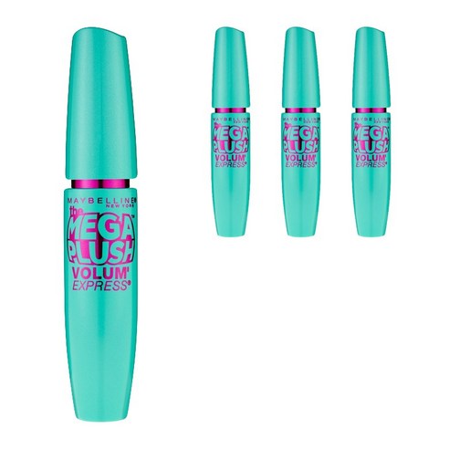 메이블린 볼륨 익스프레스 더 메가 플러시 마스카라 9ml, Brownish Black, 4개