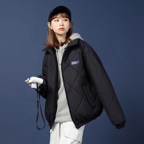 여성 면직물 재킷 2021 새로운 한국어 스타일 느슨한 코튼 패딩 자켓 다운 재킷 겨울 코트 디자인 감각 틈새 코튼 패딩 코트