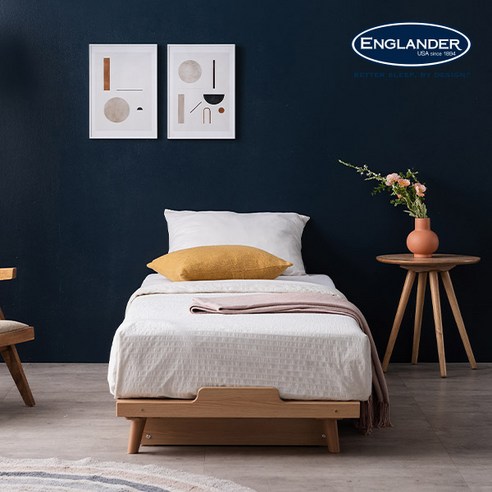 좁은 방에 숨통을 틔워주는 잉글랜더 허그 미니싱글 무헤드 침대