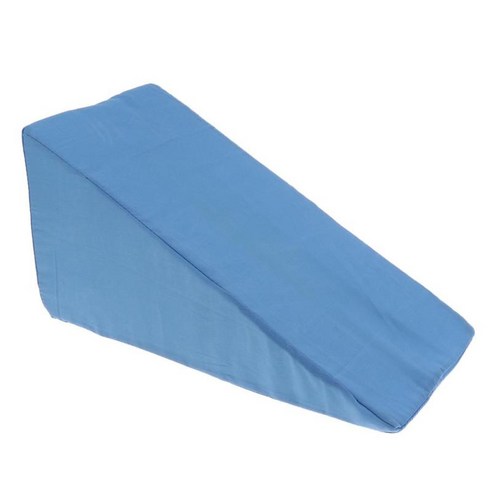 고밀도 거품 웨지 베개 발 다리 지원 상승 쿠션 빨 커버가있는 안티 욕창 패드, 블루, 설명