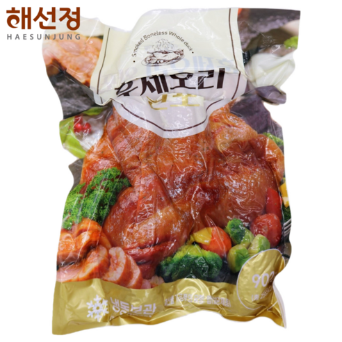 훈제 '통'오리 완포 900gr (뼈없는 통오리), 3개, 900g