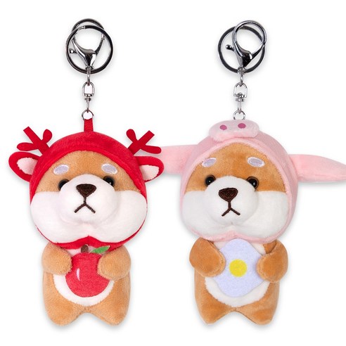 블랑플뢰르 시바견 인형 가방 악세서리 키링 2개 묶음