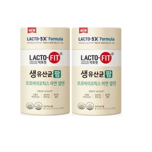 장유산균 장건강 종근당 락토핏 생유산균 팜 2g x 60포 프로바이오틱스 아연 셀렌, 240g, 1개