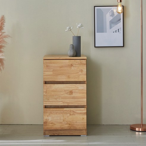 3단 서랍장 러버 원목 400 팀버스리빙 (원색/착색), 착색