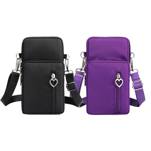 [2개 1세트] 하트하트 미니 크로스백 핸드폰 가방