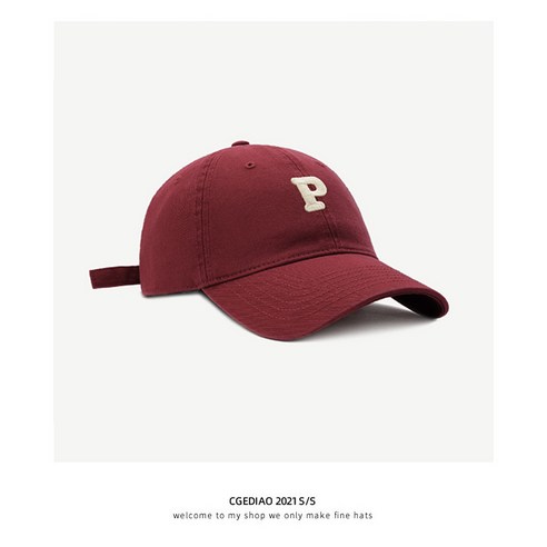 DFMEI 캡자녀 여름용 얇은 레이어드 캐주얼 레터링 R 선캡미니 야구 모자, DFMEI 와인[P마크]
