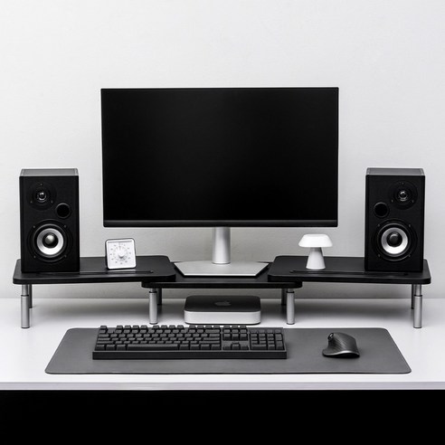 퍼플래빗 듀얼 모니터 받침대 각도 높이조절 3단, 블랙